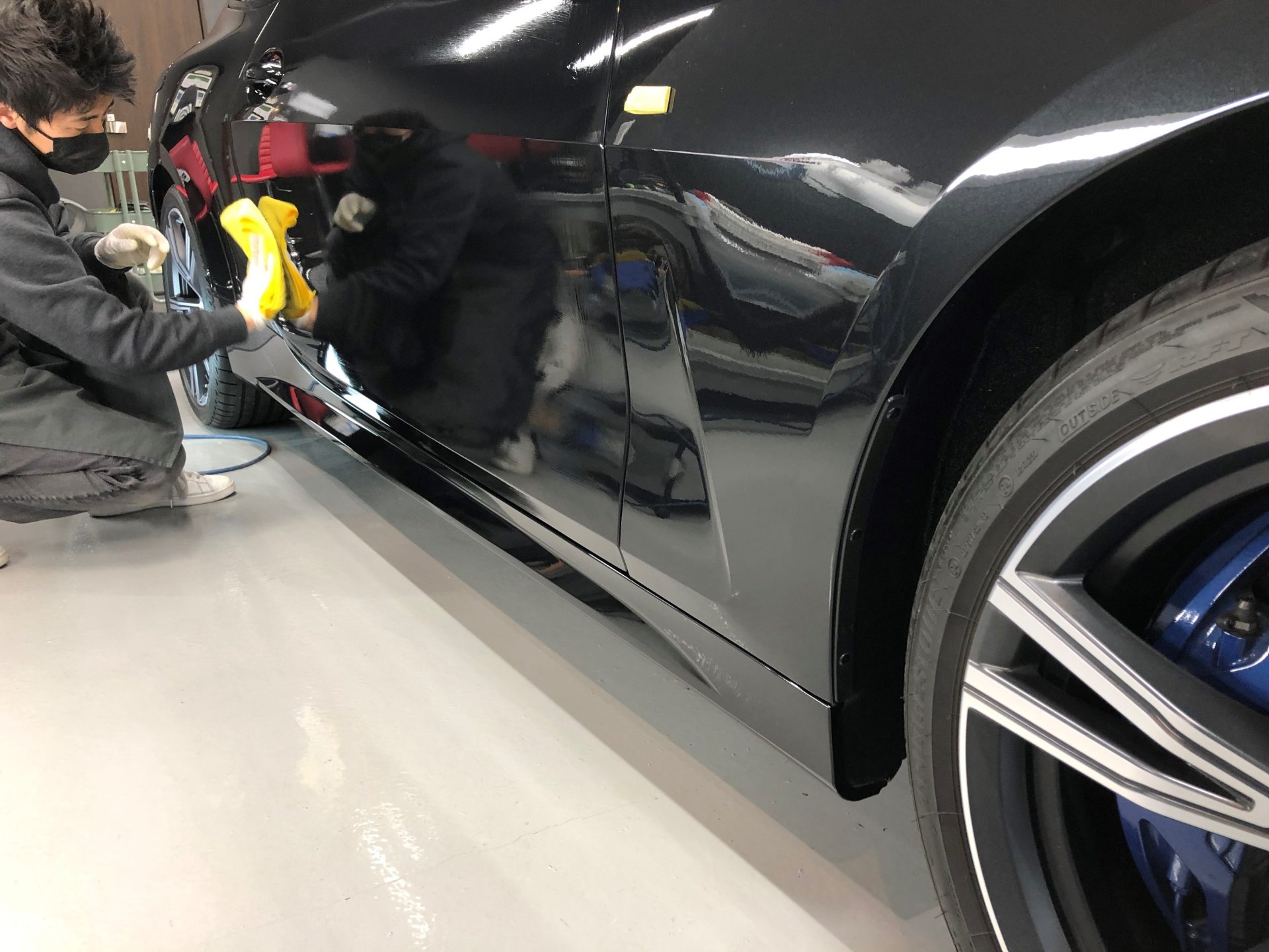 BMW M440 feynlab拭き取り　施工中